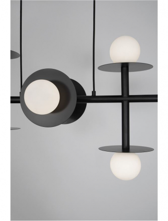 9043307 Lustra Nova Luce PIELO G9 8x5W   Metal & Opal Glass Sandy Black  IP20 [3]