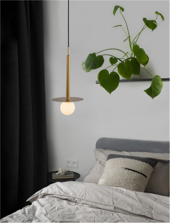 9043311 Pendul Nova Luce PIELO G9 1x5W   Metal & Opal Glass Brass Gold  IP20 [1]