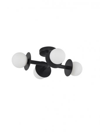 ILUMINAT - 9043316 Plafoniera Nova Luce PIELO G9 4x5W   Metal & Opal Glass Sandy Black  IP20