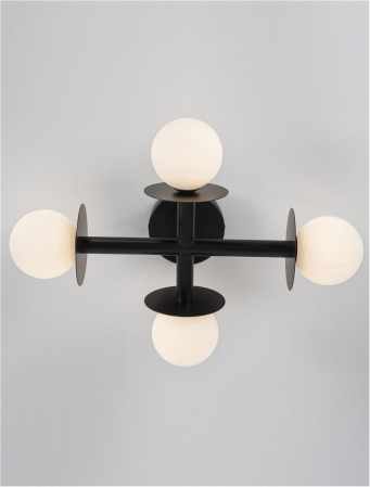 9043316 Plafoniera Nova Luce PIELO G9 4x5W   Metal & Opal Glass Sandy Black  IP20 [6]