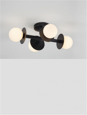 9043316 Plafoniera Nova Luce PIELO G9 4x5W   Metal & Opal Glass Sandy Black  IP20 [3]