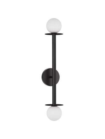 ILUMINAT - 9043317 Aplica Nova Luce PIELO G9 2x5W   Metal & Opal Glass Sandy Black  IP20
