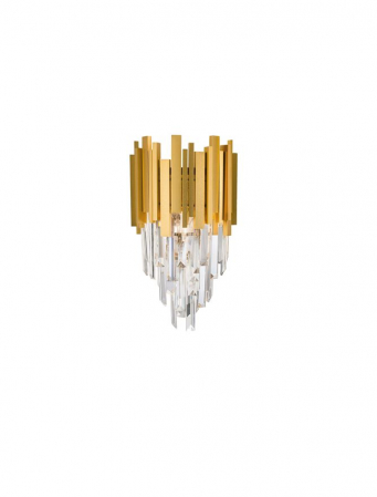 9050100 Aplica Nova Luce GRANE E14 2x5W   Metal & Crystal Gold  IP20