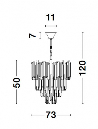 9050110 Candelabru Nova Luce GRANE E14 12x5W lm  IP20 Metal Crystal Gold [5]