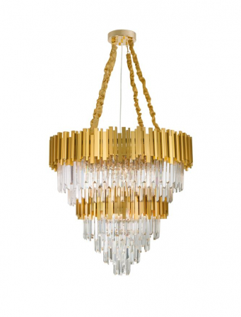 Cristal - 9050120 Candelabru Nova Luce GRANE E14 20x5W lm  IP20 Metal Crystal Gold