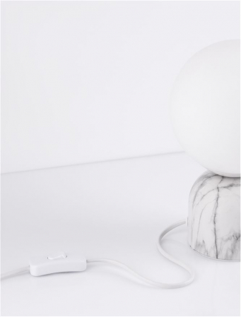 9050164 Veioza Nova Luce KENIO E14 1X5W   Glass  White  IP20 [2]