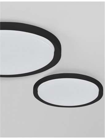 9053592 Plafoniera Nova Luce TROY LED 40W 2200lm 3000K Metal & Acrylic  Matt Black Dimabil Triac IP20 [1]
