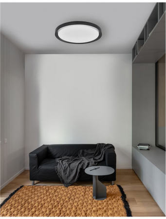 9053594 Plafoniera Nova Luce TROY LED 50W 2750lm 3000K Metal & Acrylic  Matt Black Dimabil Triac IP20 [1]
