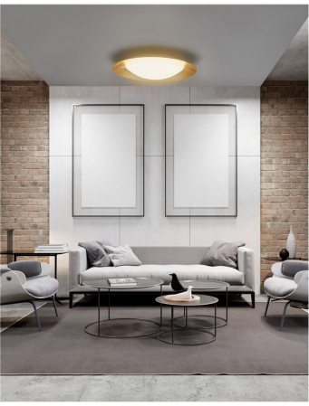 9053821 Plafoniera Nova Luce ZANO LED 28W 1400lm 3000K Metal & Acrylic  Gold Dimabil Triac IP20 [1]