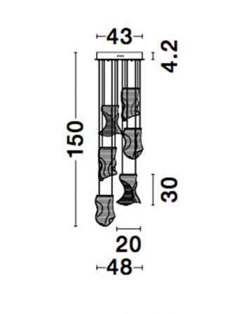 9054442 Suspensie Nova Luce SIDERNO LED 39W 2470lm 3000K IP20 Aluminiu/Acril Gold NOVALUCE [5]