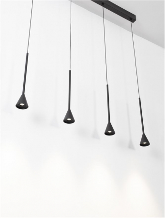 9060218 Lustra Nova Luce NET LED 27W 1301lm 3000K Aluminium & Steel Black Fabric Wire Black Dimabil Triac IP20 [3]