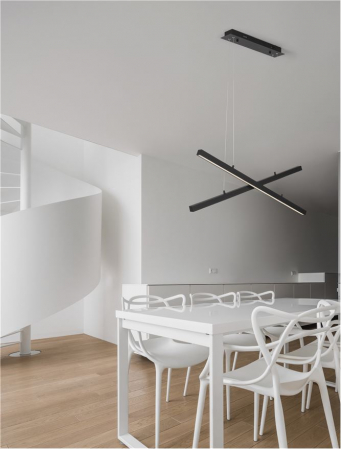 9060920 Lustra Nova Luce X-LINE LED 40W 1428lm 3000K Aluminium & Acrylic Sandy Black Dimabil Triac IP20 [1]