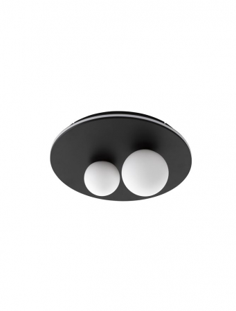 Plafoniere - 9061430 Plafoniera Nova Luce VELNA LED 40W 1600lm 3000K Aluminium & Opal Glass Sandy Black Dimabil Triac IP20