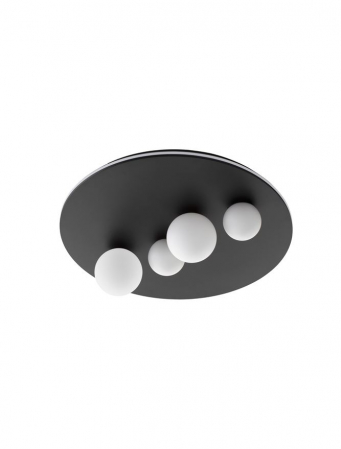 9061432 Plafoniera Nova Luce VELNA LED 63W 2720lm 3000K Aluminium & Opal Glass Sandy Black Dimabil Triac IP20