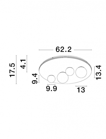 9061432 Plafoniera Nova Luce VELNA LED 63W 2720lm 3000K Aluminium & Opal Glass Sandy Black Dimabil Triac IP20 [4]