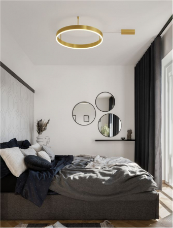 9063600 Plafoniera Nova Luce MOTIF LED 46W 3700lm 3000K Aluminium & Acrylic Brass Gold Dimabil Triac IP20 [1]