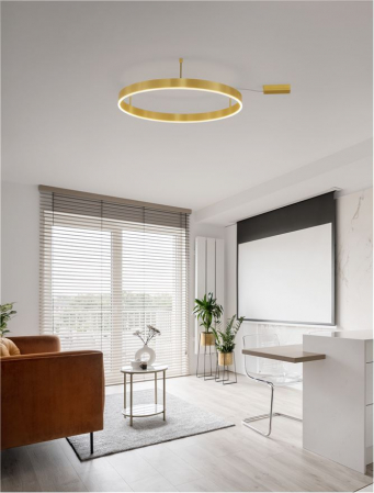 9063603 Plafoniera Nova Luce MOTIF LED 50W 4166lm 3000K Aluminium & Acrylic Brass Gold Dimabil Triac IP20 [1]