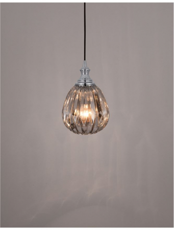 9066101 Suspensie Nova Luce ZARLEY E27 1x12W IP20 Chrome Metal Smoky Gray Glass NOVALUCE [5]
