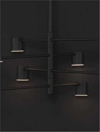 9080122 Lustra Nova Luce NORDIK LED 40W 5520lm 3000K  Aluminium & Acrylic Black Dimabil Triac IP20 [2]