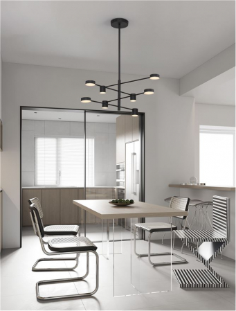 9080122 Lustra Nova Luce NORDIK LED 40W 5520lm 3000K  Aluminium & Acrylic Black Dimabil Triac IP20 [1]