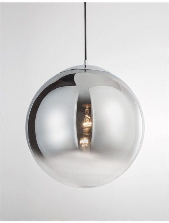 9080400 Pendul Nova Luce LAZIONE E27 1x12W   Aluminium & Smoke Glass Chrome  IP20 [3]