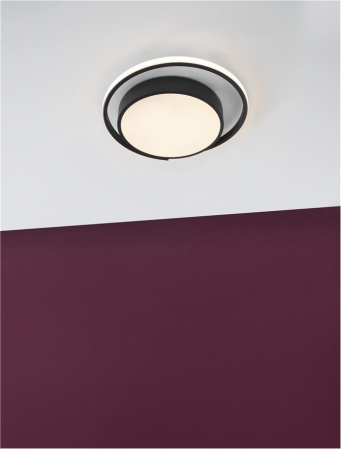 9081206 Plafoniera Nova Luce ODREY LED 22W 1540lm 3000K Aluminium & Acrylic Sandy Black Nedimabil IP20 [2]