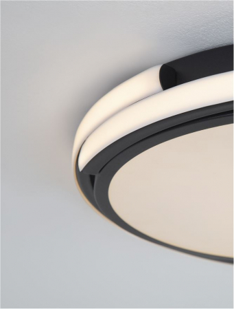 9081206 Plafoniera Nova Luce ODREY LED 22W 1540lm 3000K Aluminium & Acrylic Sandy Black Nedimabil IP20 [1]