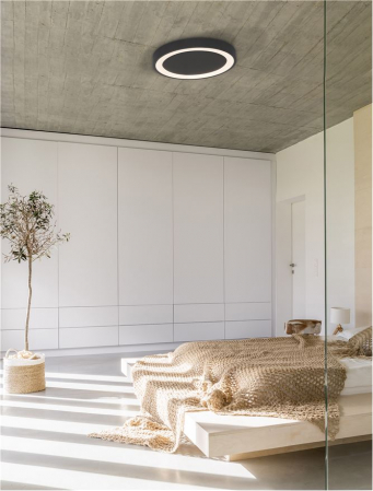 9081220 Plafoniera Nova Luce NODI LED 30W 1590lm 3000K Aluminium & Acrylic Sandy Black Nedimabil IP20 [1]