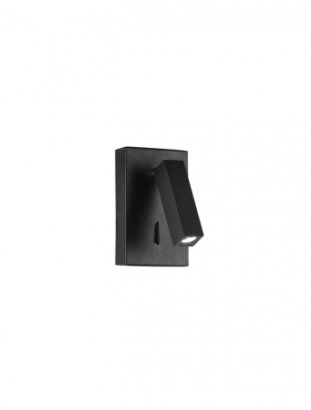 Moderne - 9081352 Aplica Nova Luce DONA LED 3W 180lm 3000K IP20 Aluminium Sandy Black