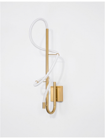 9082095 Aplica Nova Luce CERELIA LED 17W 1146lm 3000K Metal & Fiber Braided Silicone Tube Brass Gold Nedimabil IP20 [2]