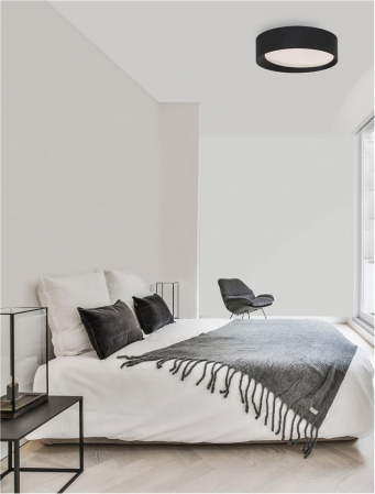 Plafoniere - 9085221 Plafoniera Nova Luce OBY LED 30W 1800lm 3000K Aluminium & Acrylic Sandy Black Dimabil Triac IP20