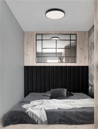 9085234 Plafoniera Nova Luce OLAF LED 60W 4800lm 3000K Aluminium & Acrylic Sandy Black Dimabil Triac IP20 [1]