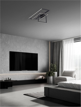 9086023 Plafoniera Nova Luce CLEA LED 31W 3180lm 3000K Aluminium & Acrylic Sandy Black Dimabil Triac IP20 [1]