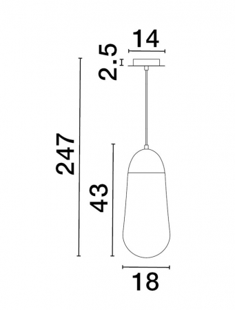 9092824 Pendul Nova Luce BLAKY E14 1X5W   Metal & Opal Glass Matt Black  IP20 [2]