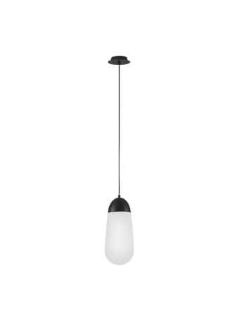 Moderne - 9092824 Pendul Nova Luce BLAKY E14 1X5W   Metal & Opal Glass Matt Black  IP20