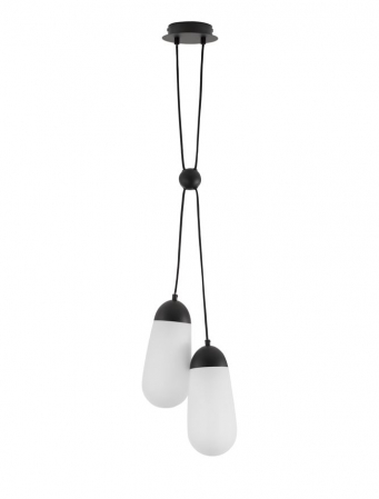 Moderne - 9092825 Pendul Nova Luce BLAKY E14 2x5W   Metal & Opal Glass Matt Black  IP20