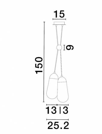 9092825 Pendul Nova Luce BLAKY E14 2x5W   Metal & Opal Glass Matt Black  IP20 [3]