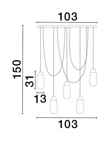 9092827 Lustra Nova Luce BLAKY E14 5x5W   Metal & Opal Glass Matt Black  IP20 [2]