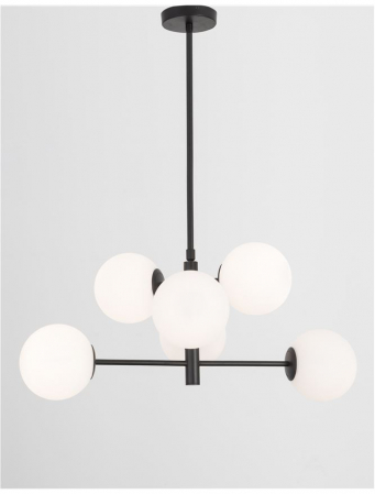 9100361 Lustra Nova Luce IMPERO E14 6x5W lm  IP20 Metal& Sticla White Frosted [2]