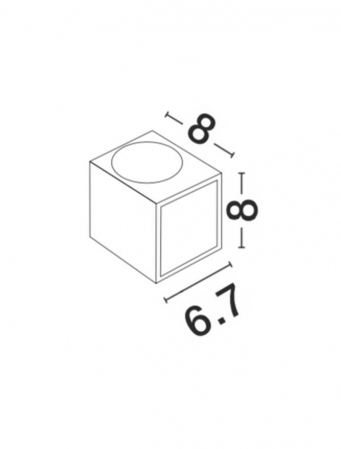 910041 Aplica Nova Luce NERO GU10 1x35W lm  IP54 Aluminium Glass Diffuser White Light Down [1]