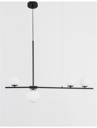 9100441 Suspensie Nova Luce IMPERO G9 4x5W IP20 Glass/Metal White Frosted Black [1]