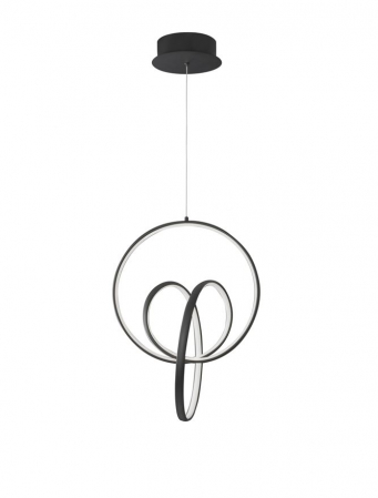 ILUMINAT INTERIOR - 9104311 Suspensie Nova Luce RINGS LED 43W 1895lm 3000K IP20 Aluminiu & Acril Sandy Black NOVALUCE