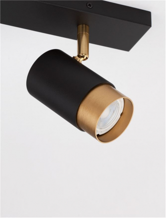 9111434 Plafoniera Nova Luce POGNO GU10 2x10W   Aluminium Sandy Black & Gold  IP20 [4]