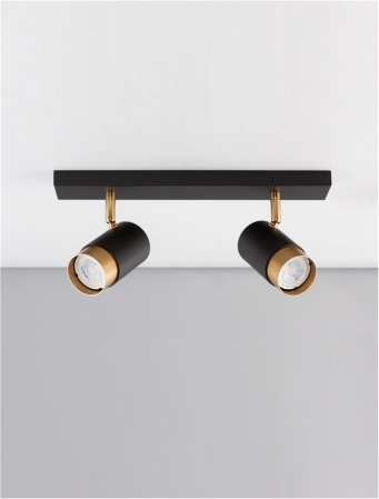9111434 Plafoniera Nova Luce POGNO GU10 2x10W   Aluminium Sandy Black & Gold  IP20 [2]