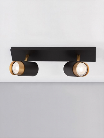 9111434 Plafoniera Nova Luce POGNO GU10 2x10W   Aluminium Sandy Black & Gold  IP20 [5]