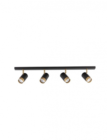 Plafoniere - 9111436 Plafoniera Nova Luce POGNO GU10 4x10W   Aluminium Sandy Black & Gold  IP20