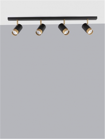 9111436 Plafoniera Nova Luce POGNO GU10 4x10W   Aluminium Sandy Black & Gold  IP20 [2]