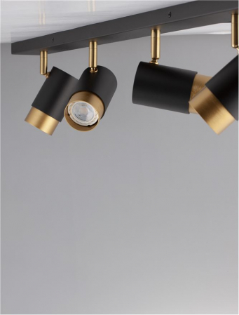 9111436 Plafoniera Nova Luce POGNO GU10 4x10W   Aluminium Sandy Black & Gold  IP20 [3]