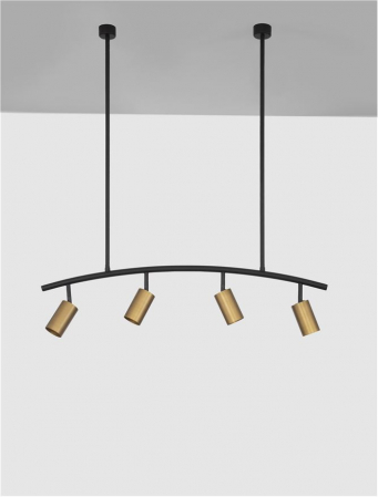 9111457 Lustra Nova Luce POGNO GU10 4x10W   Aluminium Black & Gold  IP20 [2]