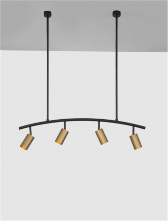 9111457 Lustra Nova Luce POGNO GU10 4x10W   Aluminium Black & Gold  IP20 [1]